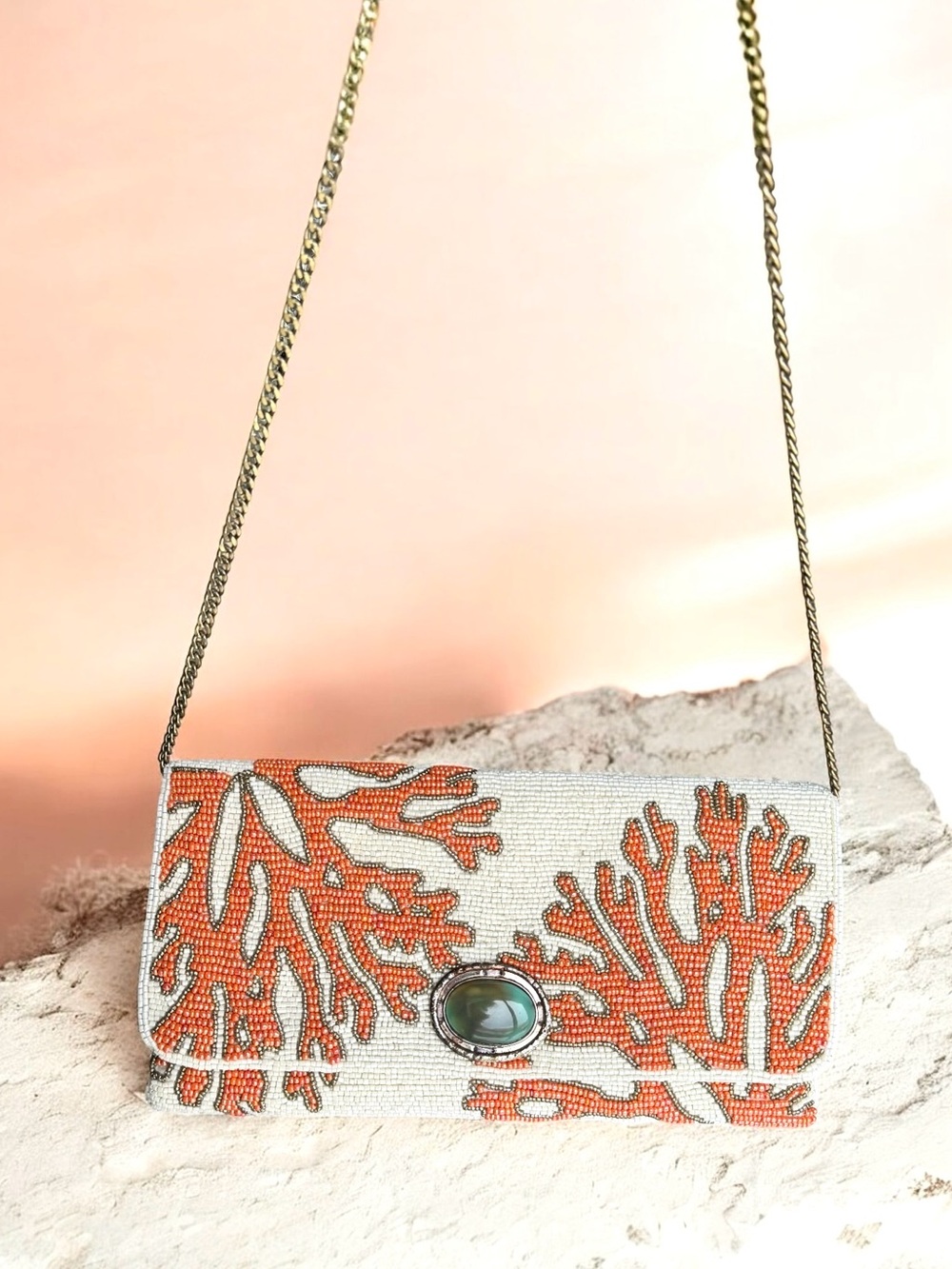 🆕 Mary Frances Beaded Flap Shoulder Bag Clutch
